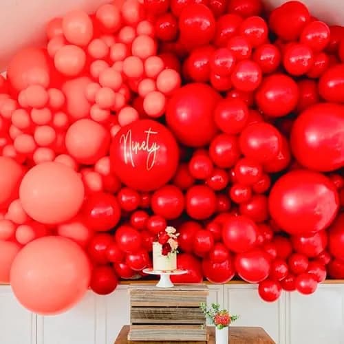 PartyWoo Red Balloons 100 pcs Assorted Sizes 5-18 Inch | Value Pack for Parties thumbnail 6
