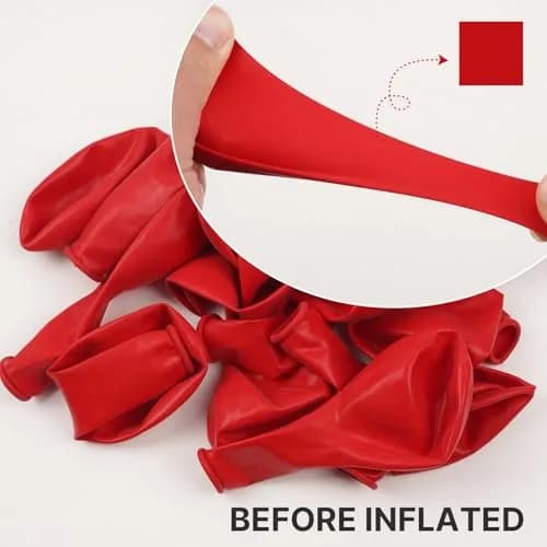 PartyWoo Red Balloons 100 pcs Assorted Sizes 5-18 Inch | Value Pack for Parties thumbnail 2
