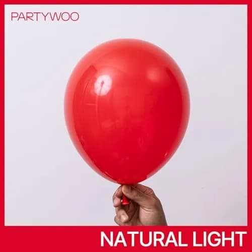 PartyWoo Red Balloons 100 pcs Assorted Sizes 5-18 Inch | Value Pack for Parties thumbnail 3