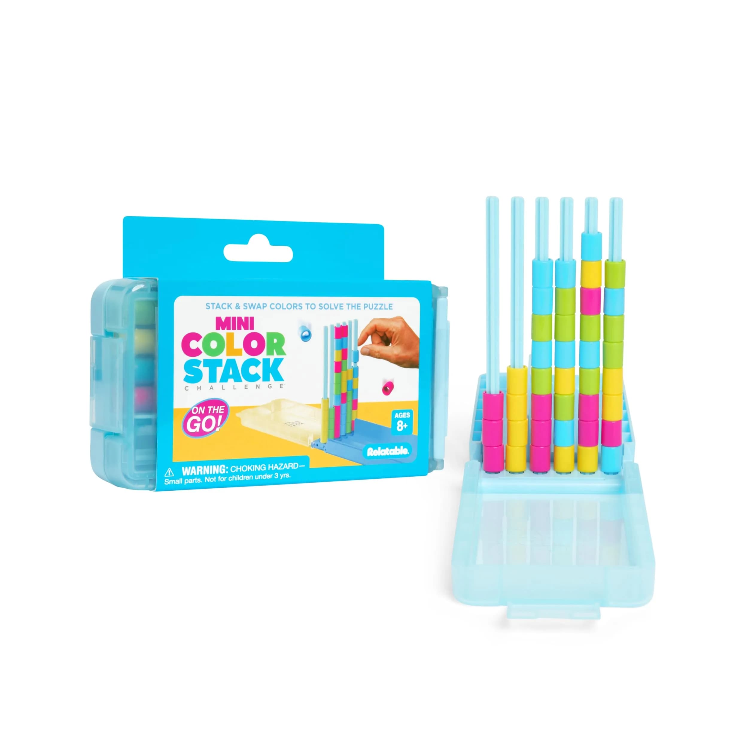 Mini Color Stack Challenge by WHAT DO YOU MEME? 40 Rings | Solo-Play Travel Game for Ages 8+ — Mini