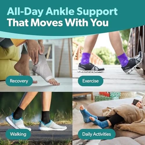 BraceAbility Neuropathy Socks (Pair) - Peripheral Neuritis Compression Diabetic Toeless Foot Sleeves for Nerve Damage Pain in Feet, Ankle Gout, Plantar Fasciitis Relief Brace for Men and Women (M - Teal) thumbnail 6