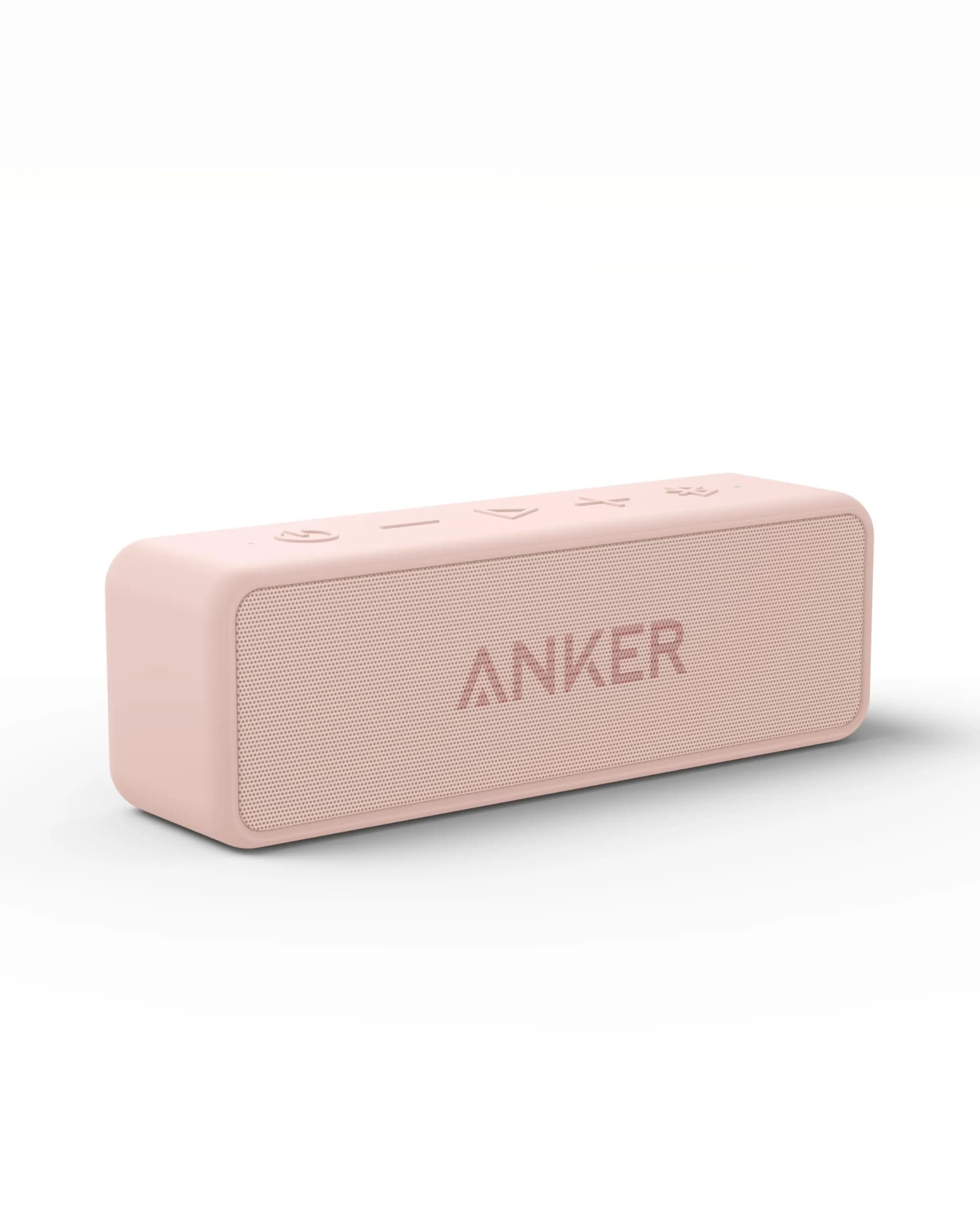 Anker Soundcore 2 Portable Bluetooth Speaker, Pink, 12W Stereo Sound | IPX7 Waterproof & 24-Hour Playtime