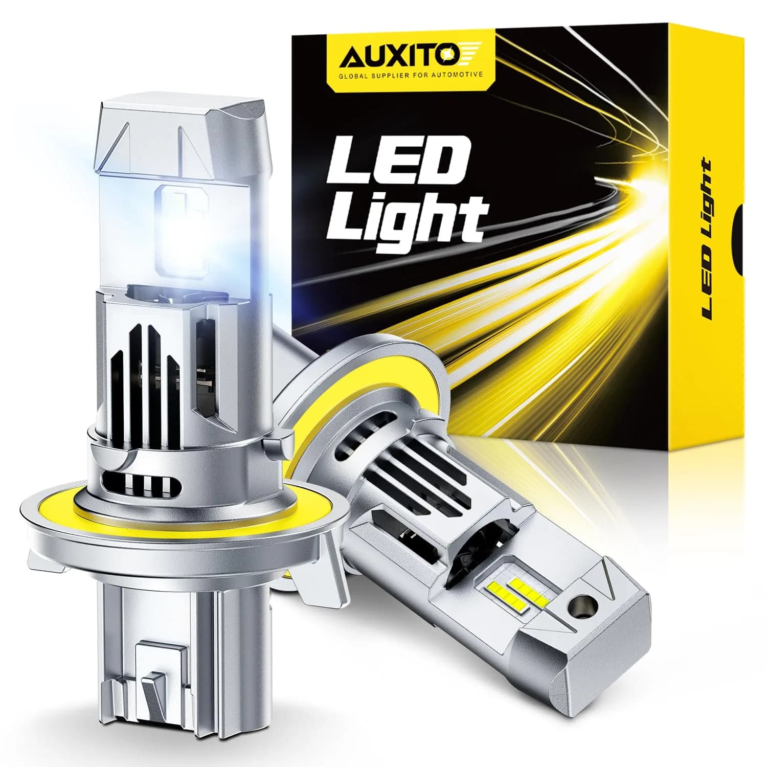 AUXITO H13/9008 LED Headlight Bulbs 80,000LM 6500K Cool White | 15X Brighter, Plug-N-Play, Pack of 2 - main product image