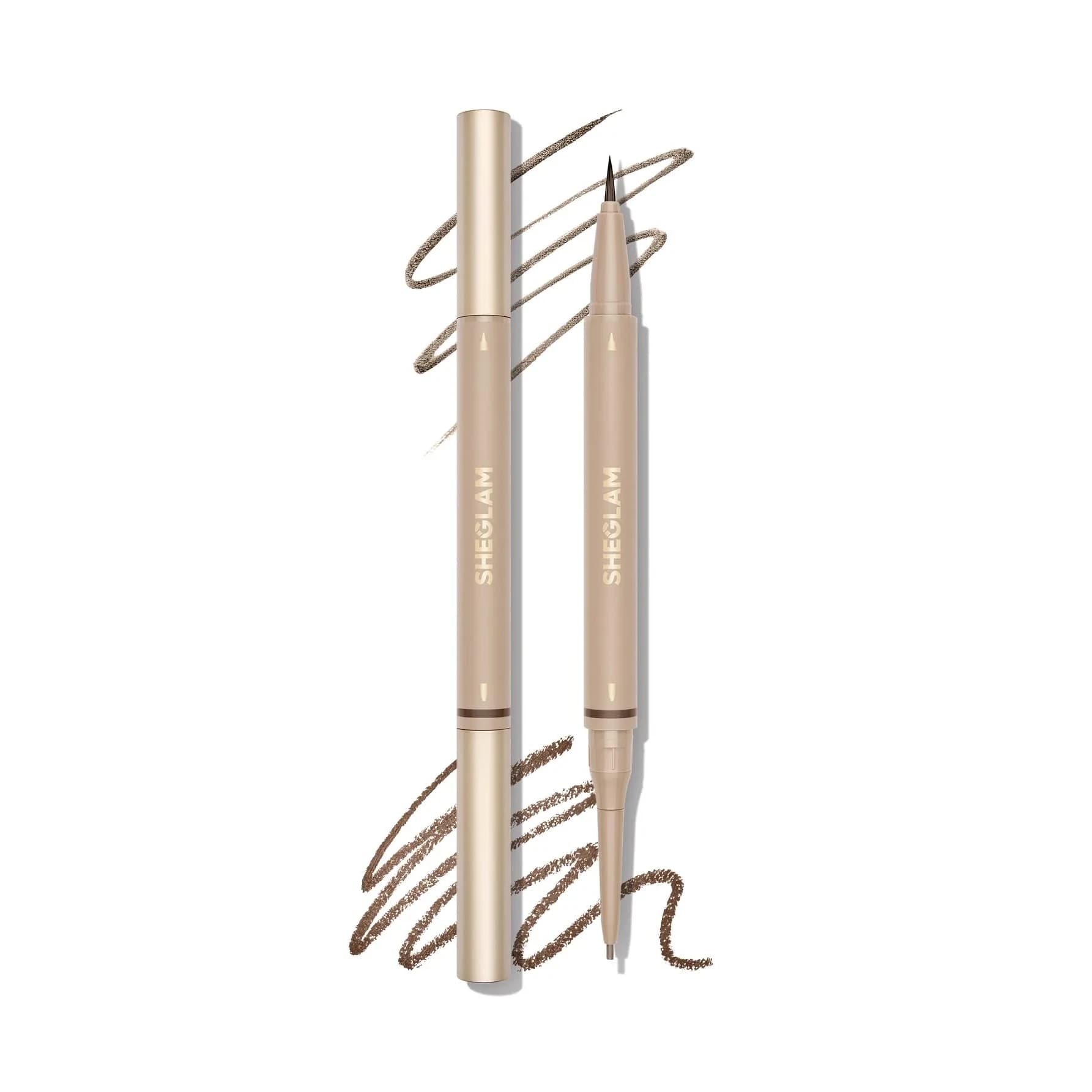 SHEGLAM Dual-Sided Eyebrow Pencil 11 Ebony | Waterproof Matte Cream & Liquid Pen — 03 Taupe