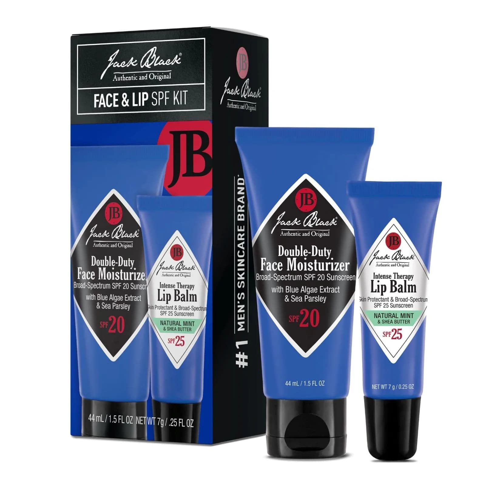 Jack Black Double Duty Face Moisturizer SPF 20 Sunscreen 99ml (3.3 Fl Oz) | Broad Spectrum UVA/UVB Protection — 1.75 fl oz