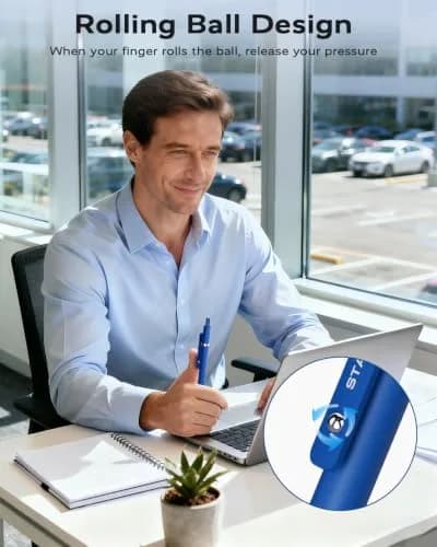 STAGEEK Gel Ink Rollerball Pens, 12 Pcs, Quick Dry, 0.7mm, Blue | Smooth Writing for Office & School thumbnail 6