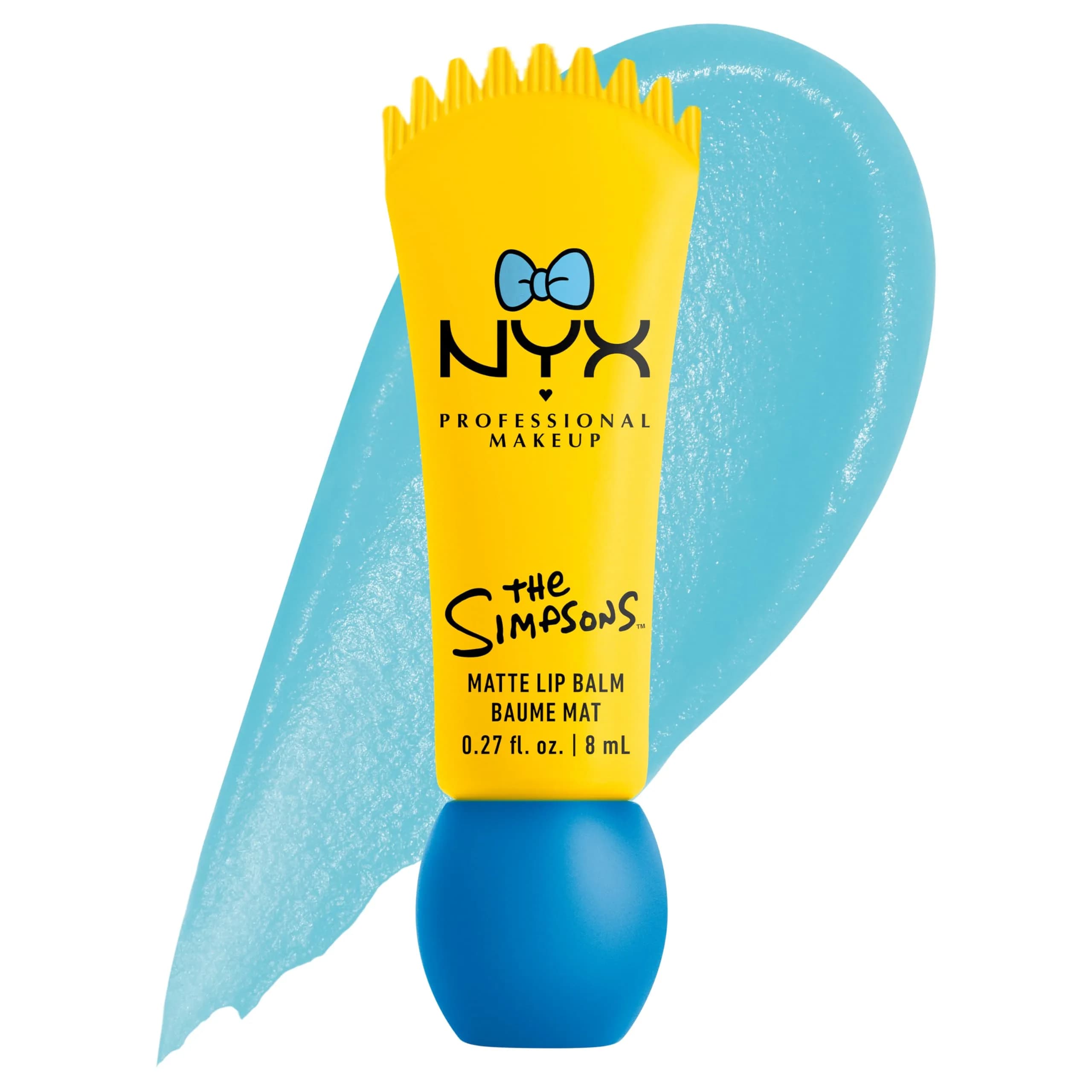 NYX PROFESSIONAL MAKEUP Simpson Smushy Matte Lip Balm 0.27 Fl Oz | Buildable, Hydrating, Blurring Lip Makeup — Peekaboo Blue (Clear)