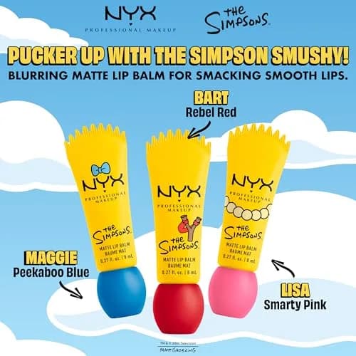 NYX PROFESSIONAL MAKEUP Simpson Smushy Matte Lip Balm, Buildable & Blurring, Vegan & Cruelty-Free - Peekaboo Blue (Clear) | Springfield Collaboration thumbnail 5