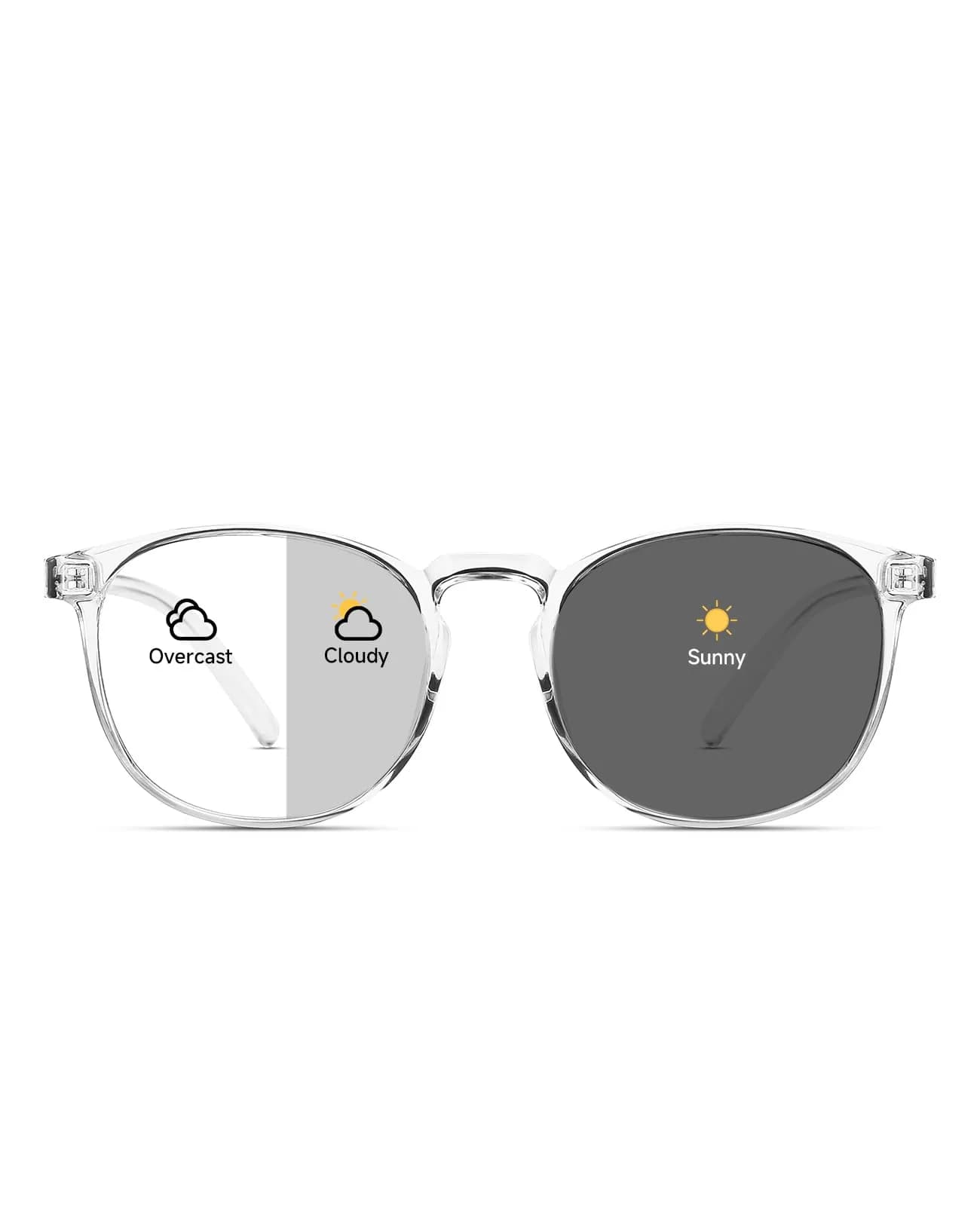 CNLO Blue Light Blocking Glasses Crystal Lightweight Frame Eyeglasses | Anti Eyestrain for Digital Screens — Crystal | Anti-blue Light Tinted Lenses