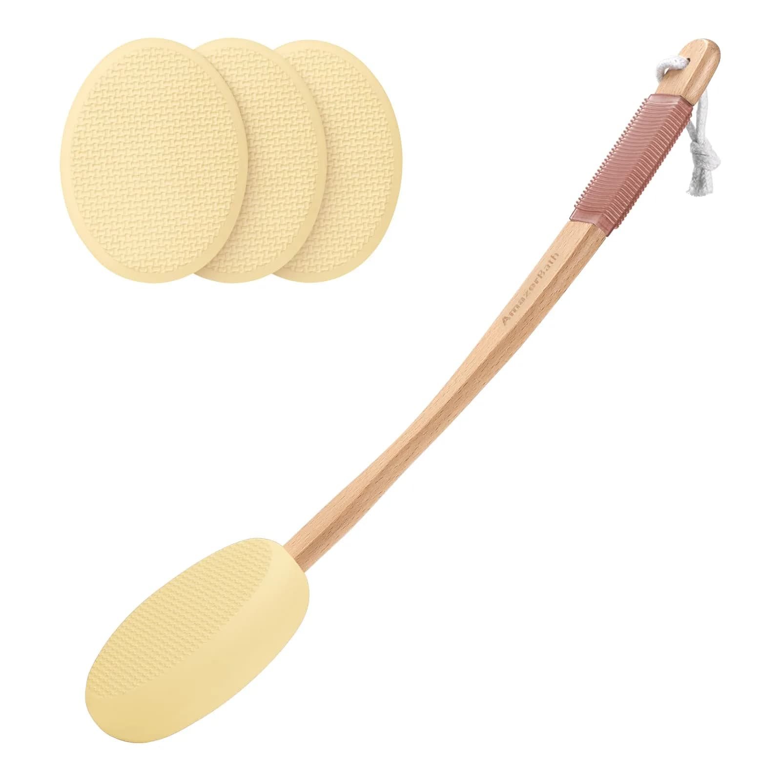 AmazerBath Lotion Applicator Yellow with 4 Replacement Pads | for Daily Living Aids