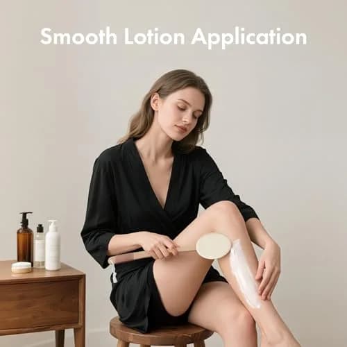 AmazerBath Lotion Applicator with 4 Replacement Pads & 17" Curved Handle | for Back & Feet thumbnail 7
