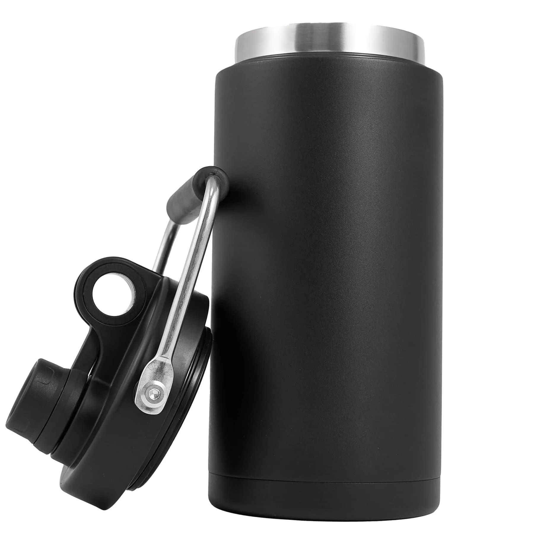 Kerilyn Insulated Half Gallon Jug with Handle, 1893ml (64oz) Stainless Steel Water Bottle | Vacuum Insulated for 48 Hrs Cold, 24 Hrs Hot, Black