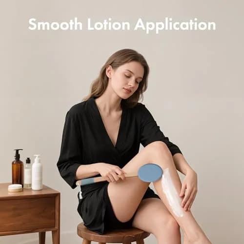AmazerBath Lotion Applicator with 4 Replacement Pads | Curved Handle for Back, Feet, Sunscreen, Medicine thumbnail 7