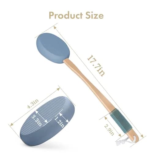 AmazerBath Lotion Applicator with 4 Replacement Pads | Curved Handle for Back, Feet, Sunscreen, Medicine thumbnail 2