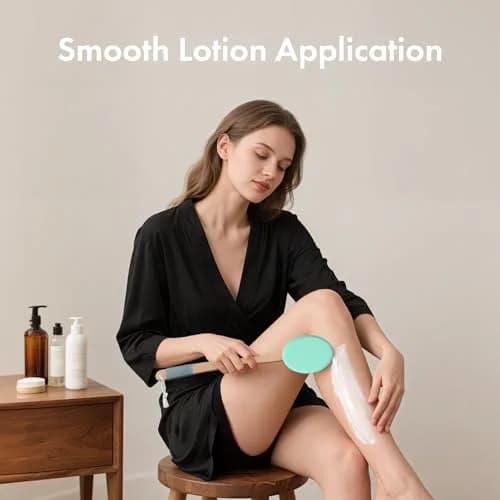 AmazerBath Lotion Applicator with 4 Replacement Pads & 17" Curved Handle | for Back, Feet, and Hard-to-Reach Areas thumbnail 7