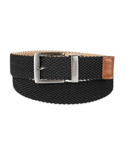 Tommy Hilfiger Men's Tan/Black Stretch Cord Reversible Fabric Belt, Medium thumbnail 3