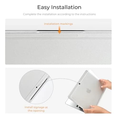 EooCoo Reinforced Anti-Crack Case for MacBook Air 13.6 inch M5-M2 Chip (2022-2026) | Shockproof Matte Clear Hard Shell thumbnail 8