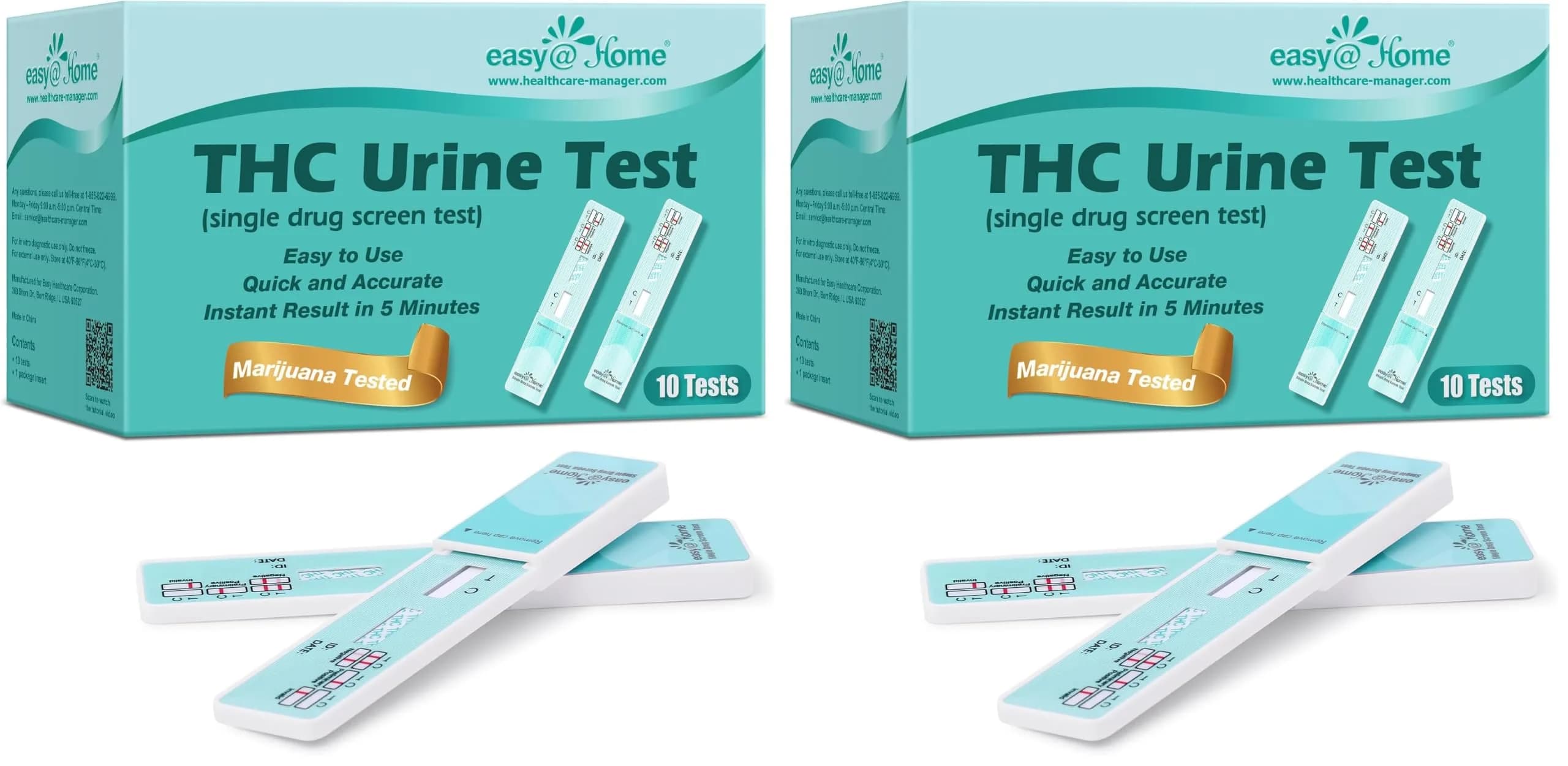Easy@Home THC Drug Test Kit for Urine - 20 Pack | Detects 50 ng/mL Cutoff - main product image