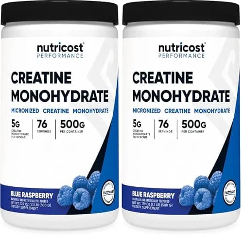 Nutricost Blue Raspberry Creatine Monohydrate Powder 1kg (35.8oz) | Promotes Strength & Endurance thumbnail 1