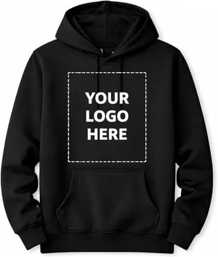 Maydear Custom Hoodie for Men & Women Unisex Pullover Sweatshirt with Kangaroo Pocket, Black thumbnail 1