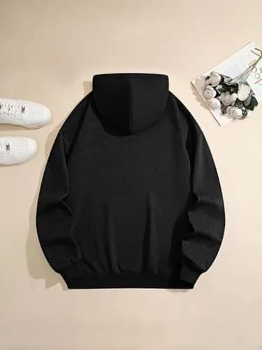 Maydear Custom Hoodie for Men & Women Unisex Pullover Sweatshirt with Kangaroo Pocket, Black thumbnail 4