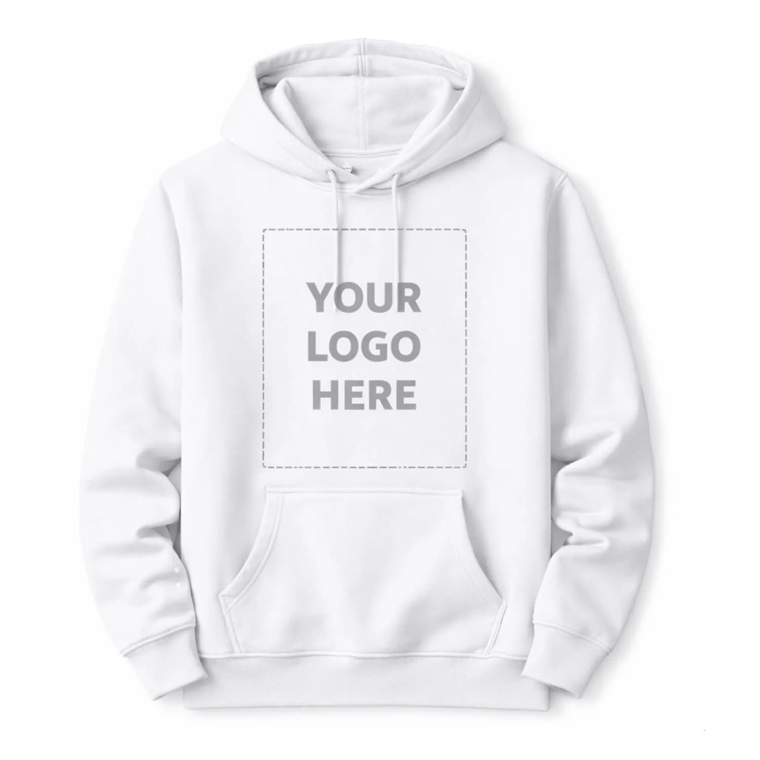 Maydear Custom Hoodie for Men & Women Unisex Pullover Sweatshirt with Kangaroo Pocket, Black — Whit