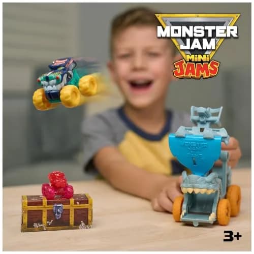 Monster Jam Mini Jams Megalodon Barnacle Blaster Playset | Dual Launch & Storage Toy for Kids thumbnail 2