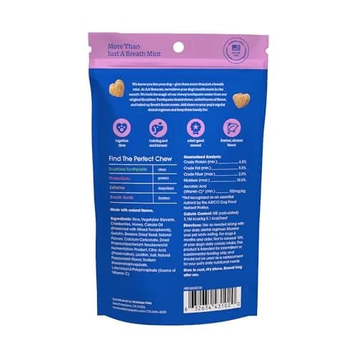 ARK NATURALS Brushless Toothpaste + Breath Bursts Dog Dental Treats - Large | 18 oz Large Breed Chews for Plaque & Tartar thumbnail 3