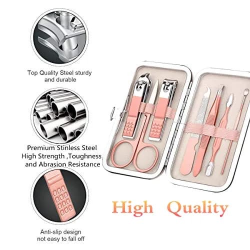 Aceoce Manicure Set Women Nail Clippers Kit 8 Piece | Professional Grooming Tools for Home & Travel thumbnail 6