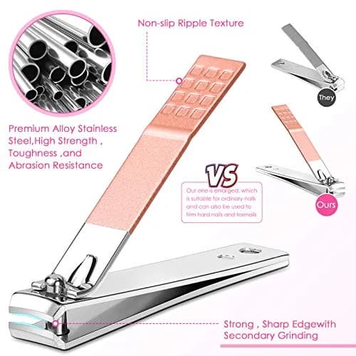 Aceoce Manicure Set Women Nail Clippers Kit 8 Piece | Professional Grooming Tools for Home & Travel thumbnail 2