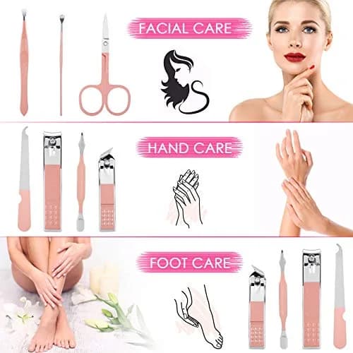 Aceoce Manicure Set Women Nail Clippers Kit 8 Piece | Professional Grooming Tools for Home & Travel thumbnail 3
