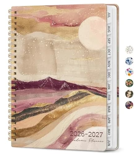 Taja Planner 2026-2027 Jul 2026-Jun 2027 Monthly & Weekly Calendar Planner 21.6 cm (8.5 in) x 15.9 cm (6.3 in) | Academic Year Planning with Tabs thumbnail 1