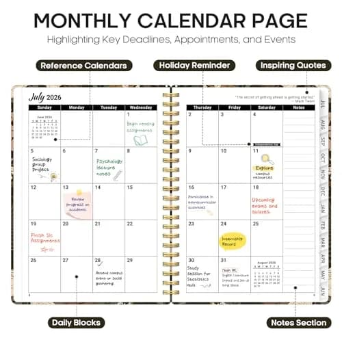 Taja Planner 2026-2027, Jul 2026-Jun 2027 Monthly & Weekly Calendar Planner 28.3 cm (11 inches) | Academic Organizer with Tabs thumbnail 2