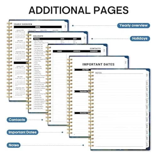 Taja Academic Planner 2026-2027, Jul 2026-Jun 2027 Monthly & Weekly Planner 16 cm (6.3") x 21.5 cm (8.5") | A5 Size, Hardcover, Spiral Bound thumbnail 5