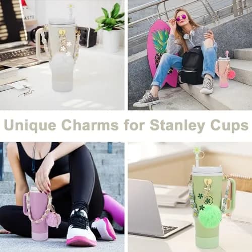 3tyto 13 Pcs Stanley Cup Accessories Set in Pomelo | Bohemian Woven Handle Strap & Silicone Boot thumbnail 4