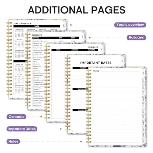 Taja Academic Planner 2026-2027, Monthly & Weekly, 6.3"x8.5" (A5) | Smooth Ink Flow, Acid-Free Paper thumbnail 5