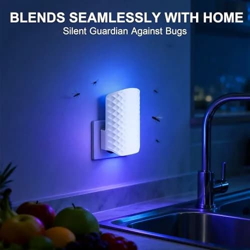 WowCatch Flying Insect Trap for Indoors, Plug-in Fly Trap Bug Catcher with Sticky Cards, 2 Devices + 10 Refills | Upgraded Blue UV Light thumbnail 5
