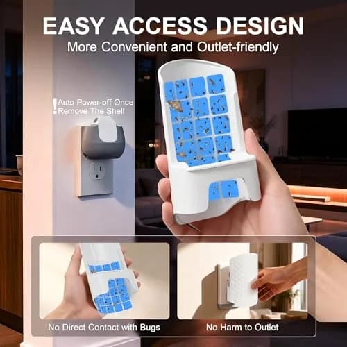 WowCatch Flying Insect Trap for Indoors, Plug-in Fly Trap Bug Catcher with Sticky Cards, 2 Devices + 10 Refills | Upgraded Blue UV Light thumbnail 7