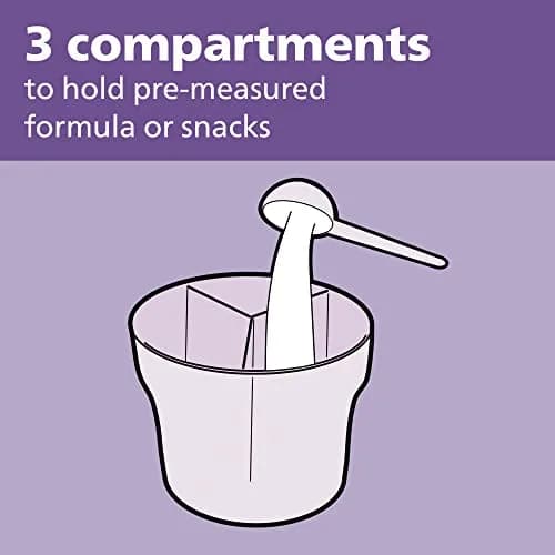 Philips Avent Powder Formula Dispenser and Snack Cup | 260ml (9 oz) | BPA-Free, Grey, Pack of 2 thumbnail 3