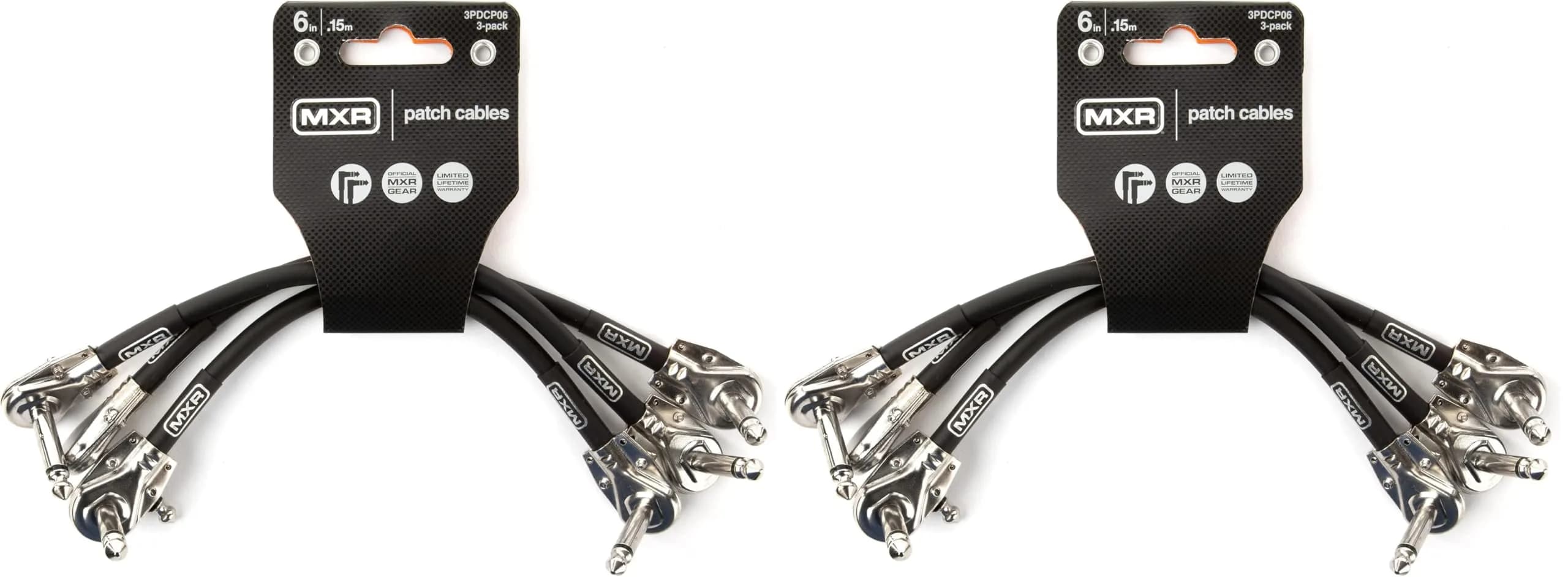 MXR Patch Cable 6 in|15 cm | Clear, Noise-Resistant, Flexible, 3-Pack - main product image