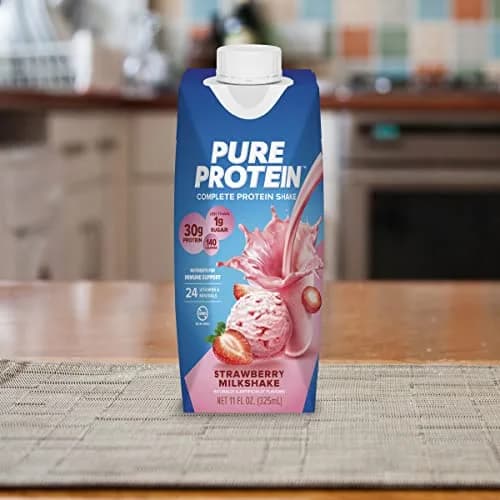 Pure Protein Strawberry Protein Shake 264ml (8.95 Fl Oz) | 30g Complete Protein, Keto-Friendly, Immune Support thumbnail 6