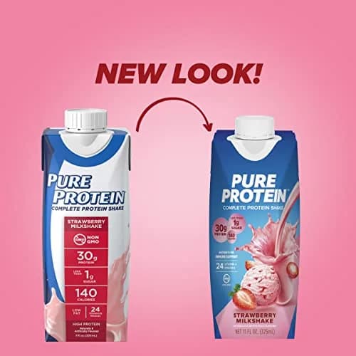 Pure Protein Strawberry Protein Shake 264ml (8.95 Fl Oz) | 30g Complete Protein, Keto-Friendly, Immune Support thumbnail 2