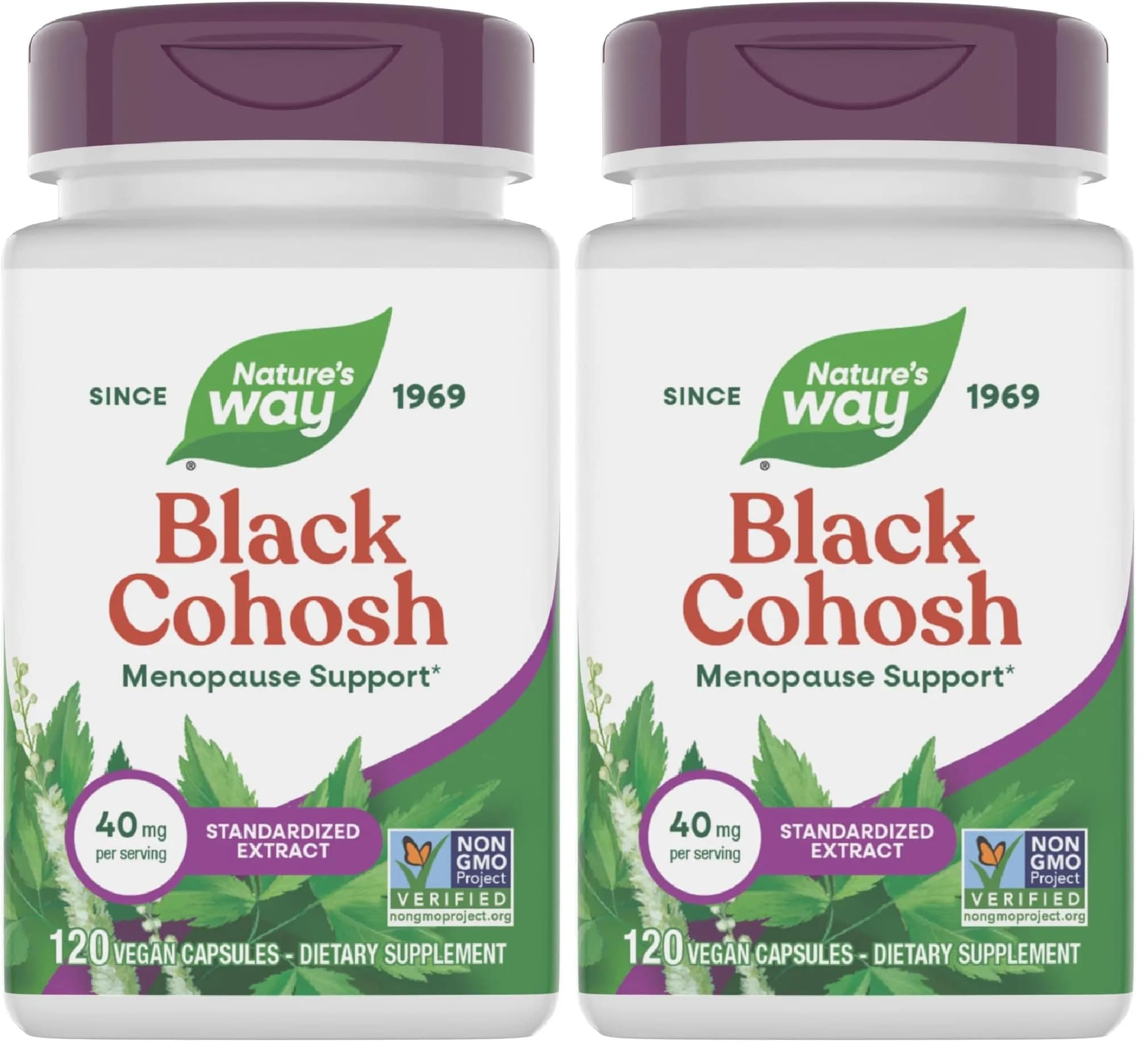 Nature's Way Black Cohosh Premium Extract Vegan Capsules 240 Count (120 Count Pack of 2)