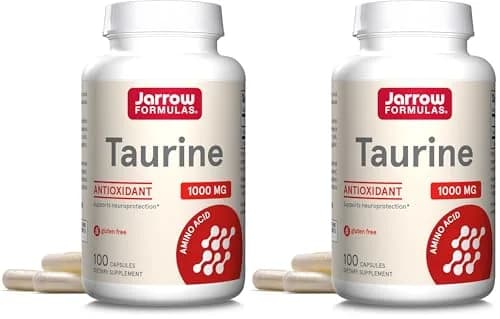 Jarrow Formulas Taurine 1000 mg Capsules | 200 Count (Pack of 2) | Amino Acid Supplement for Brain Health Support thumbnail 1