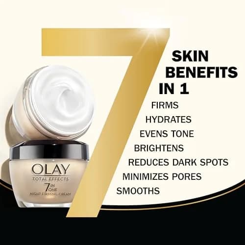 Olay Total Effects Night Firming Cream Face Moisturizer 3.4 fl oz (100ml) | Brightens and Smooths thumbnail 2