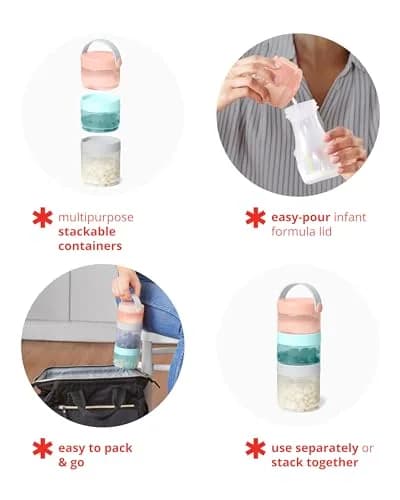 Skip Hop Baby Formula Container, Formula-to-Food (Pack of 2) | Stackable & Leak-Proof for Purees & Snacks thumbnail 3