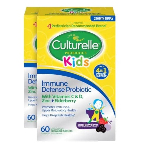 Culturelle Immune Defense Probiotic with Vitamin C, D & Elderberry Mixed Berry Chewables 120 Count (240g / 8.4 oz) | 4-in-1 Immune Support for Kids Ages 3+ thumbnail 1
