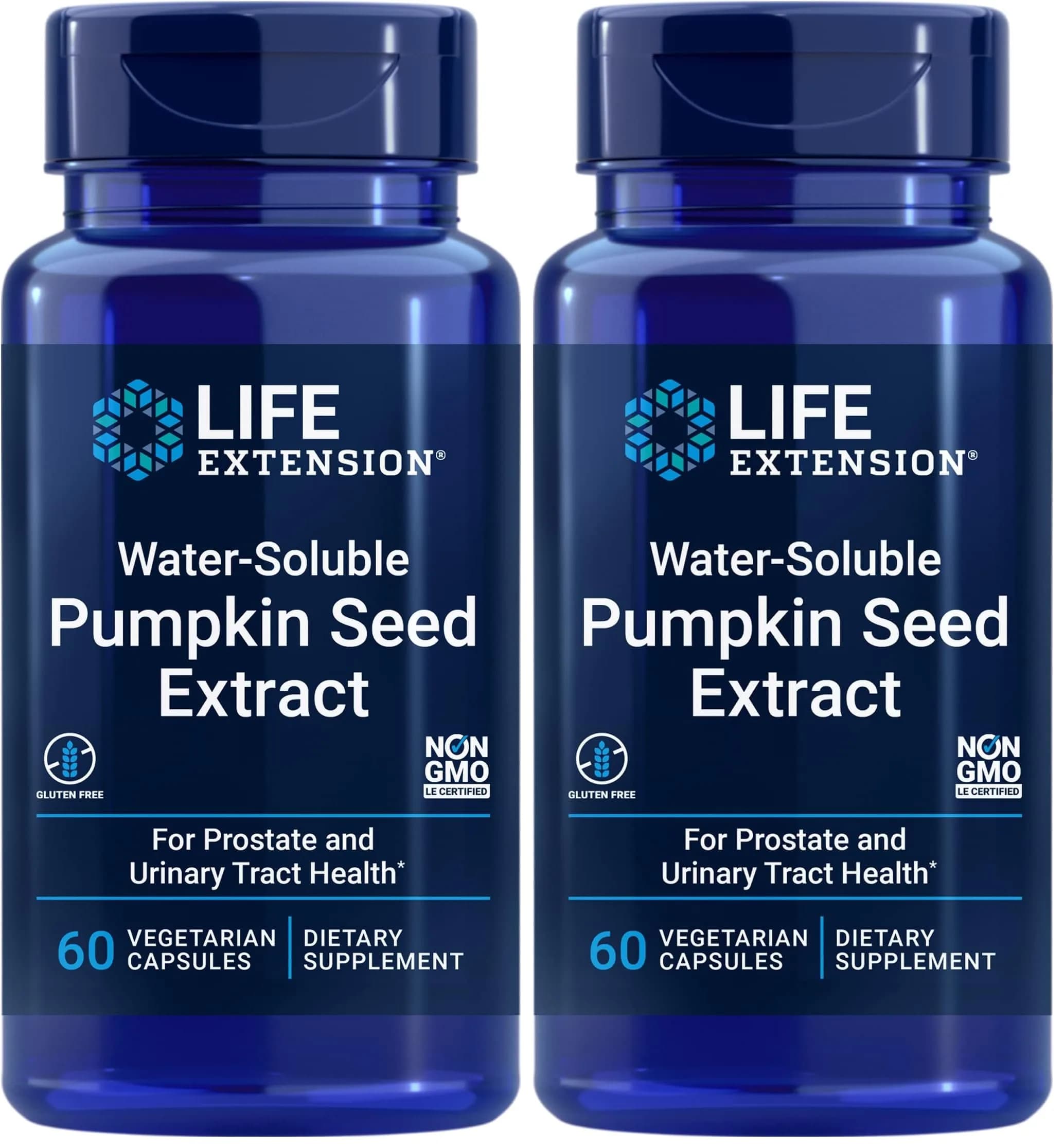 Life Extension Water-Soluble Pumpkin Seed Extract Capsules 120 Count (Pack of 2) | Supports Prostate & Urinary Tract Health