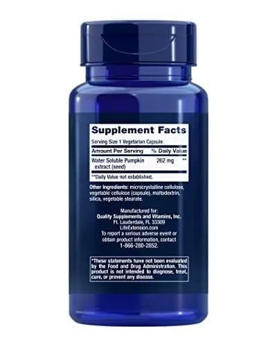 Life Extension Water-Soluble Pumpkin Seed Extract Capsules 120 Count (Pack of 2) | Supports Prostate & Urinary Tract Health thumbnail 2