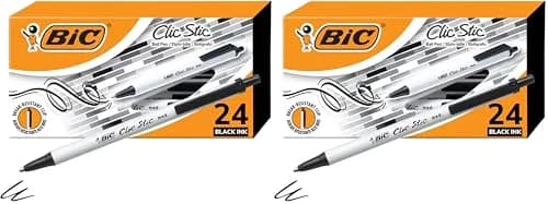 BIC Clic Stic Retractable Ballpoint Pens, Medium Point (1.0mm), 48 Count | Smooth Ink Flow thumbnail 1